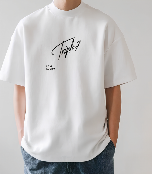 T-SHIRT I AM LUCKY (Blanc)