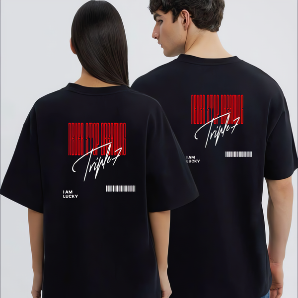 T-SHIRT I AM LUCKY (NOIR)